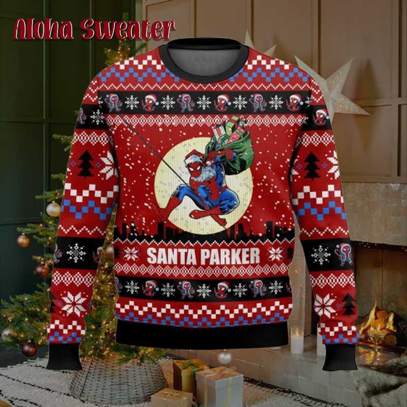 Spider Man Swing Into Christmas Ugly Christmas Sweater - Holiday Gift product image 3
