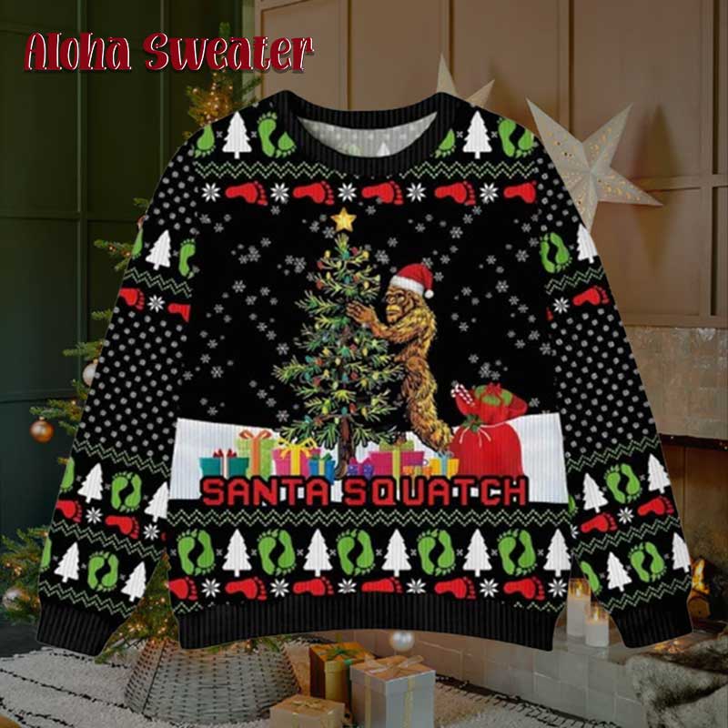 The Suits Bigfoot Christmas Tree Ugly Christmas Sweater - Holiday Gift product image 3
