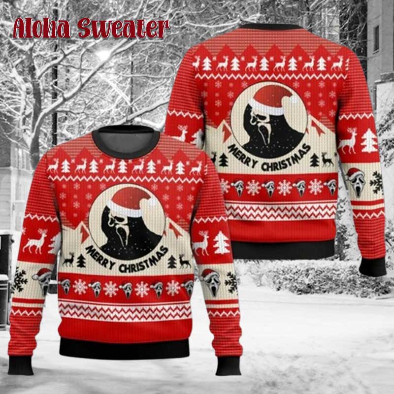 Scream Movie Vintage 90s Ugly Christmas Sweater - Holiday Gift product image 3