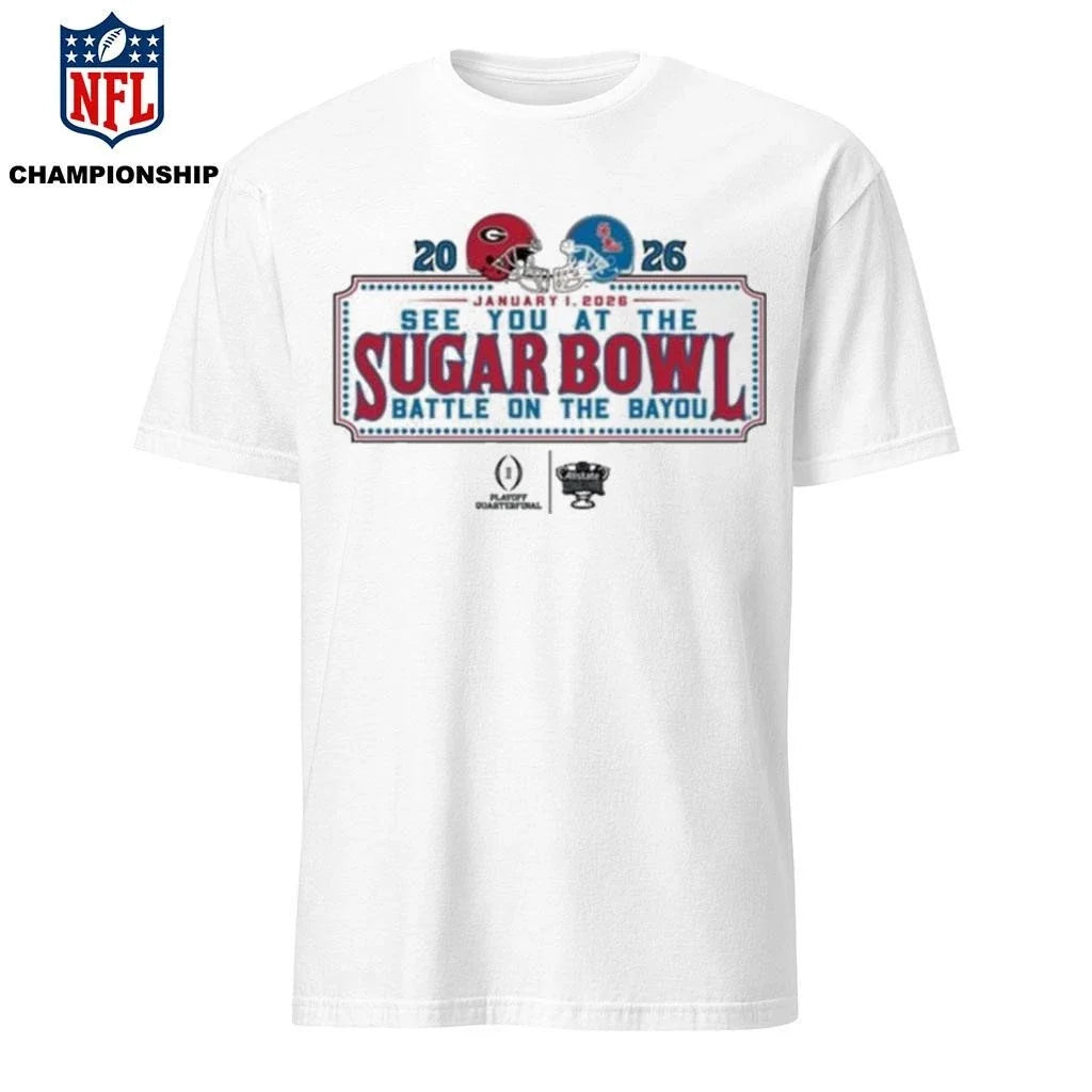See You At The Sugar Bowl Dueling Helmet 2026 Georgia - Adult & Kids T-Shirts, Sweatshirts & Hoodies apparel design preview 1