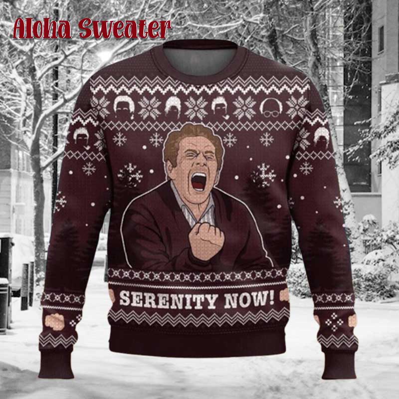 Serenity Now Seinfeld Ugly Christmas Sweater - Holiday Gift product image