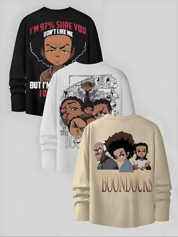 Cartoon Letter Print 3 Counts Set Regular Fit Casual - Adult & Kids T-Shirts, Sweatshirts & Hoodies apparel design preview 1