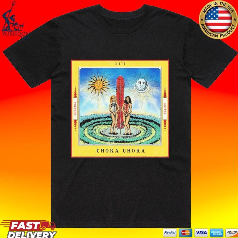 Shakira X Anitta Choka Collab Tarot Card Style Art - Adult & Kids T-Shirts, Sweatshirts & Hoodies apparel design preview 1