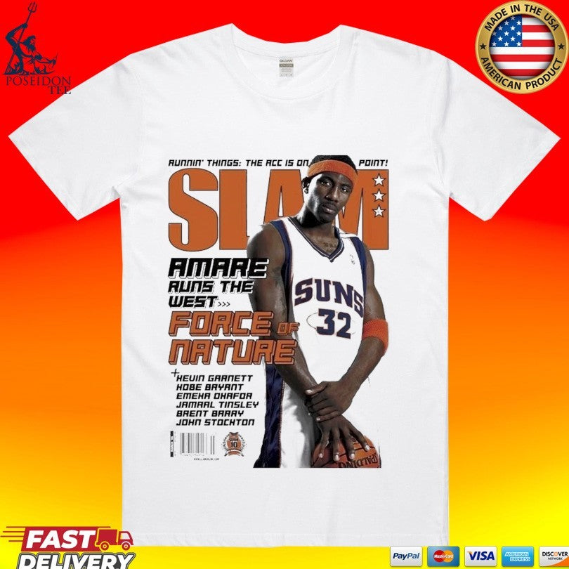 Slam Magazine Amare Runs The West Force Of Nature - Adult & Kids T-Shirts, Sweatshirts & Hoodies apparel design preview 1