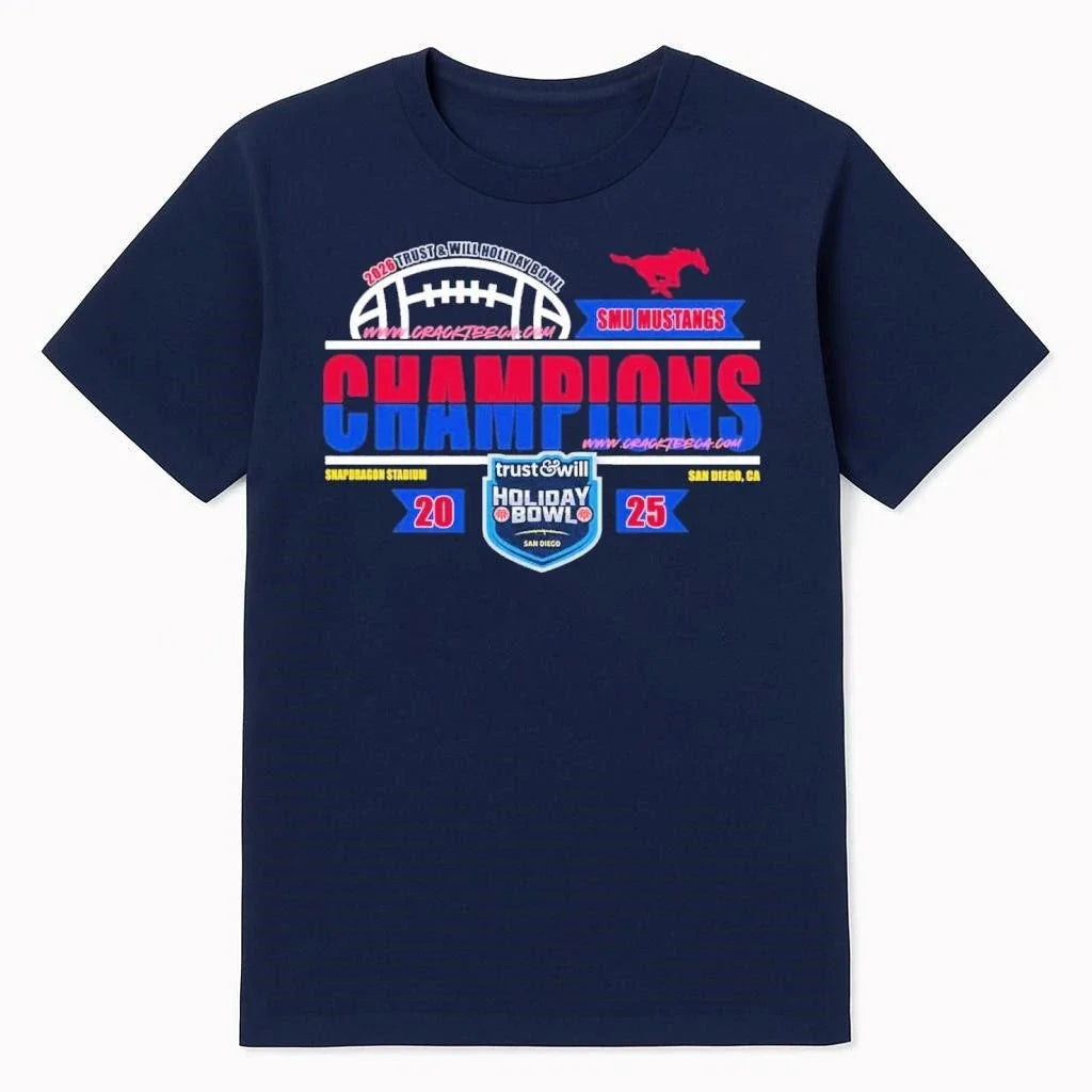 SMU Mustangs Football 2026 Trust &amp; Will Holiday - Adult & Kids T-Shirts, Sweatshirts & Hoodies apparel design preview 1