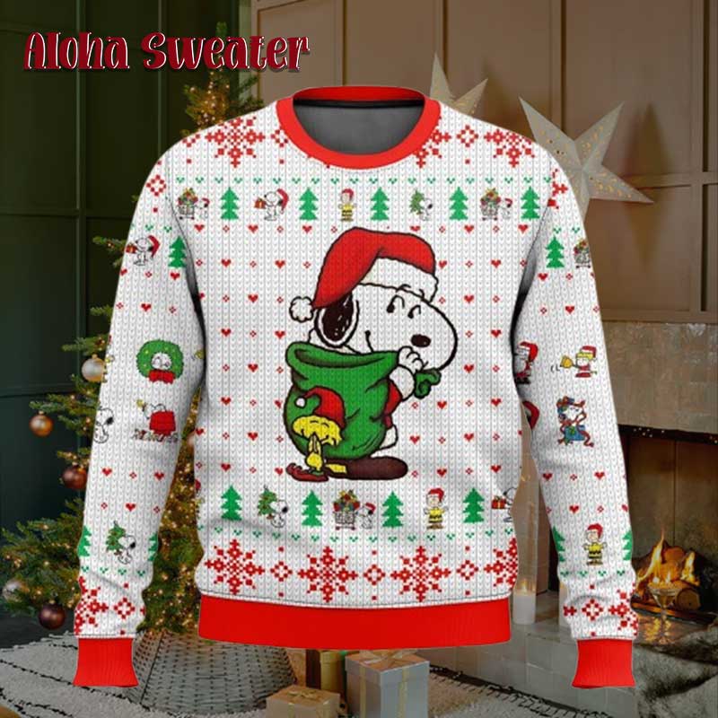 Playing With Snow Snoopy Ugly Christmas Sweater - Holiday Gift product image 5