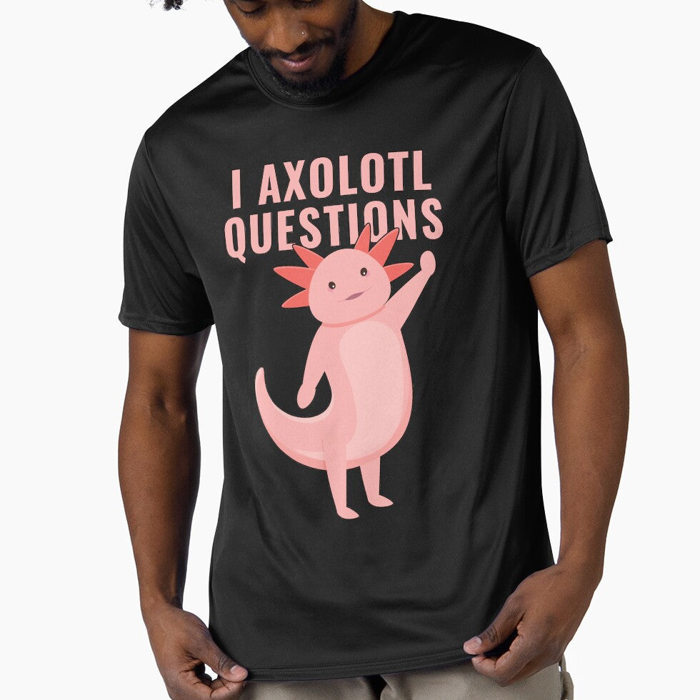 I Axolotl Questions by Feline Rockstars - Adult & Kids T-Shirts, Sweatshirts & Hoodies apparel design preview 1