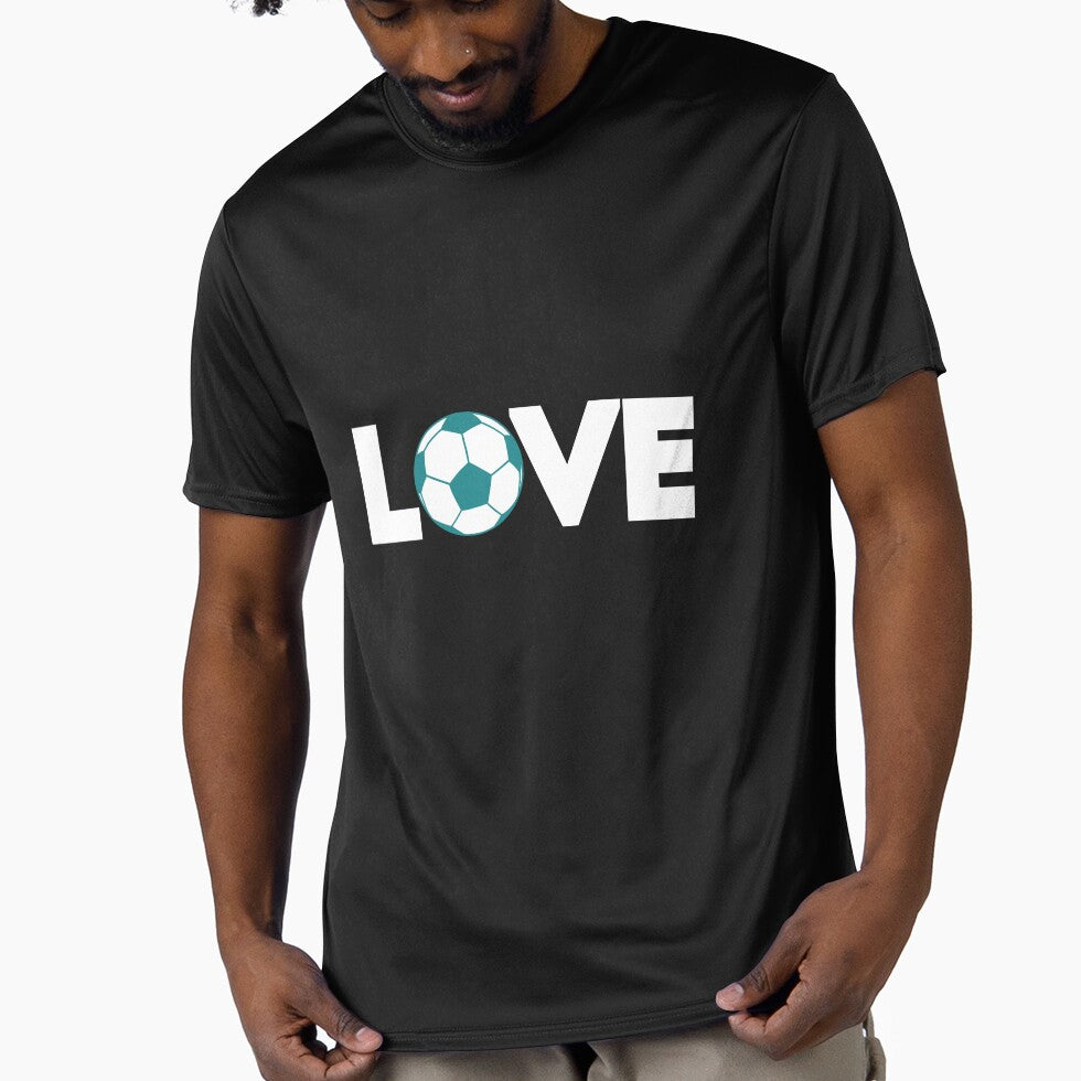 I love Soccer with White text by FASHIONGALLERIA - Adult & Kids T-Shirts, Sweatshirts & Hoodies apparel design preview 1