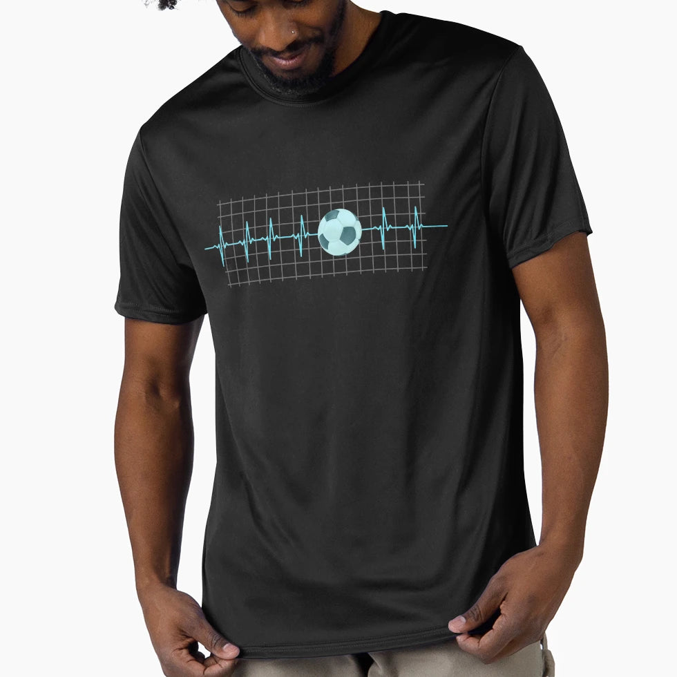 Football My Heartbeat Best Football Gift T-Shirt - Custom Art Print Unisex - T-Shirt, Sweatshirt, Hoodie
