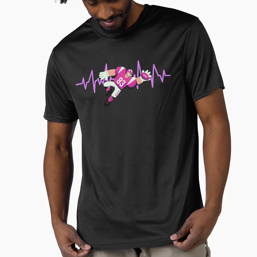 Wide Receiver Football Heart Beat T-Shirt - Aesthetic Graphic Unisex - T-Shirt, Sweatshirt, Hoodie