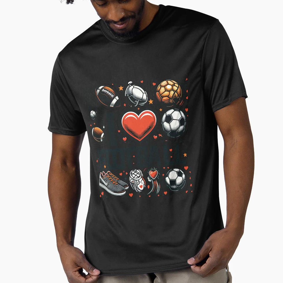 I Love Football T-Shirt - Unique Graphic Unisex - T-Shirt, Sweatshirt, Hoodie