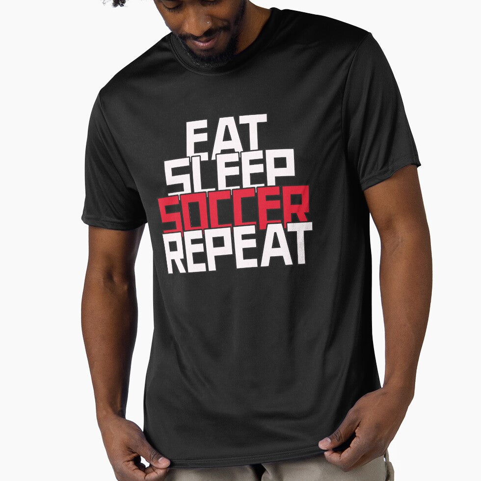 Eat Sleep Soccer Repeat Football Vibe by niclothing - Adult & Kids T-Shirts, Sweatshirts & Hoodies apparel design preview 1