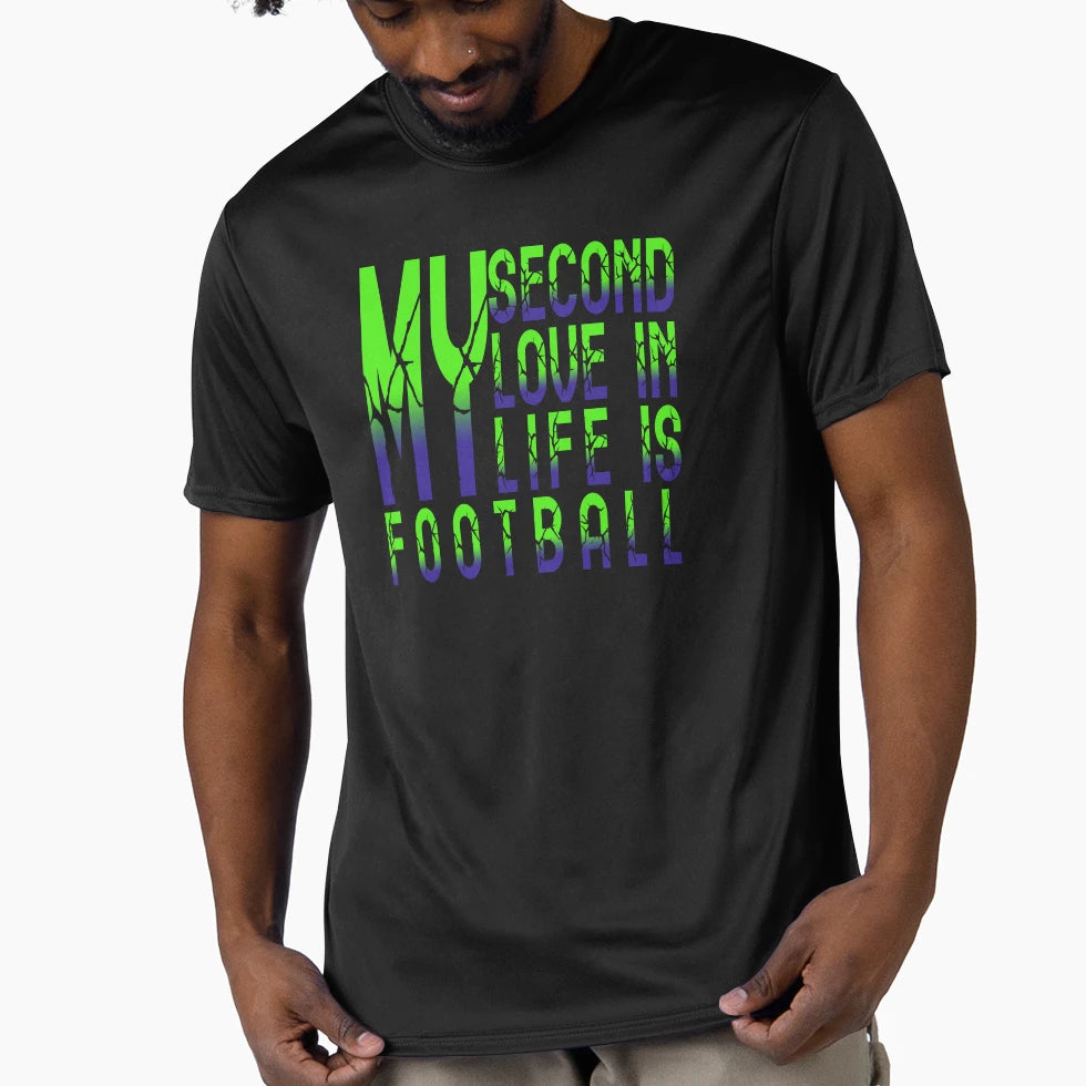 My Second Love Life Is Football T-Shirt - Custom Art Print Men Women - T-Shirt, Sweatshirt, Hoodie