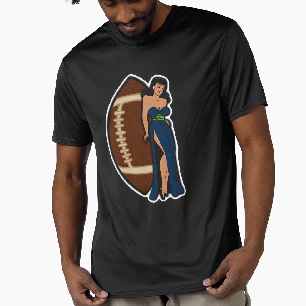 Seattle Football Babe T-Shirt - Graphic Print Unisex - T-Shirt, Sweatshirt, Hoodie