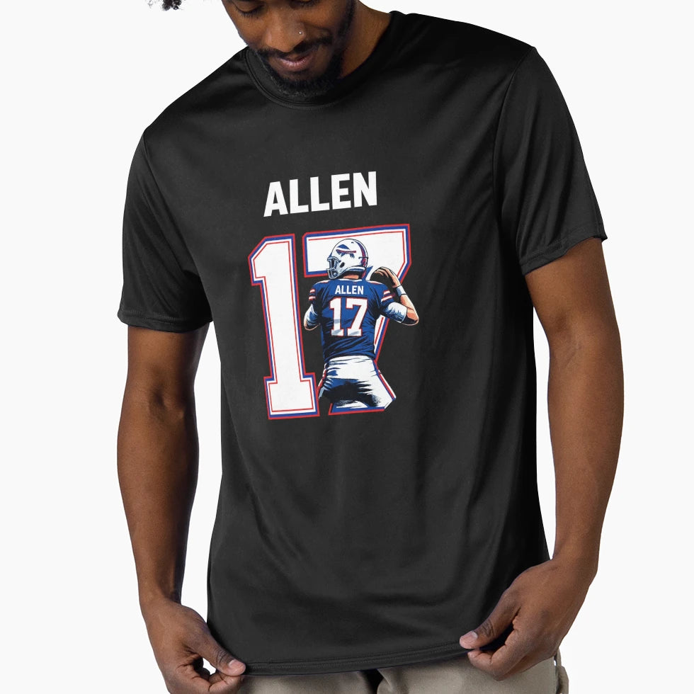 JA Bold Buffalo Number 17 Football Art T-Shirt - Streetwear Style Unisex - T-Shirt, Sweatshirt, Hoodie