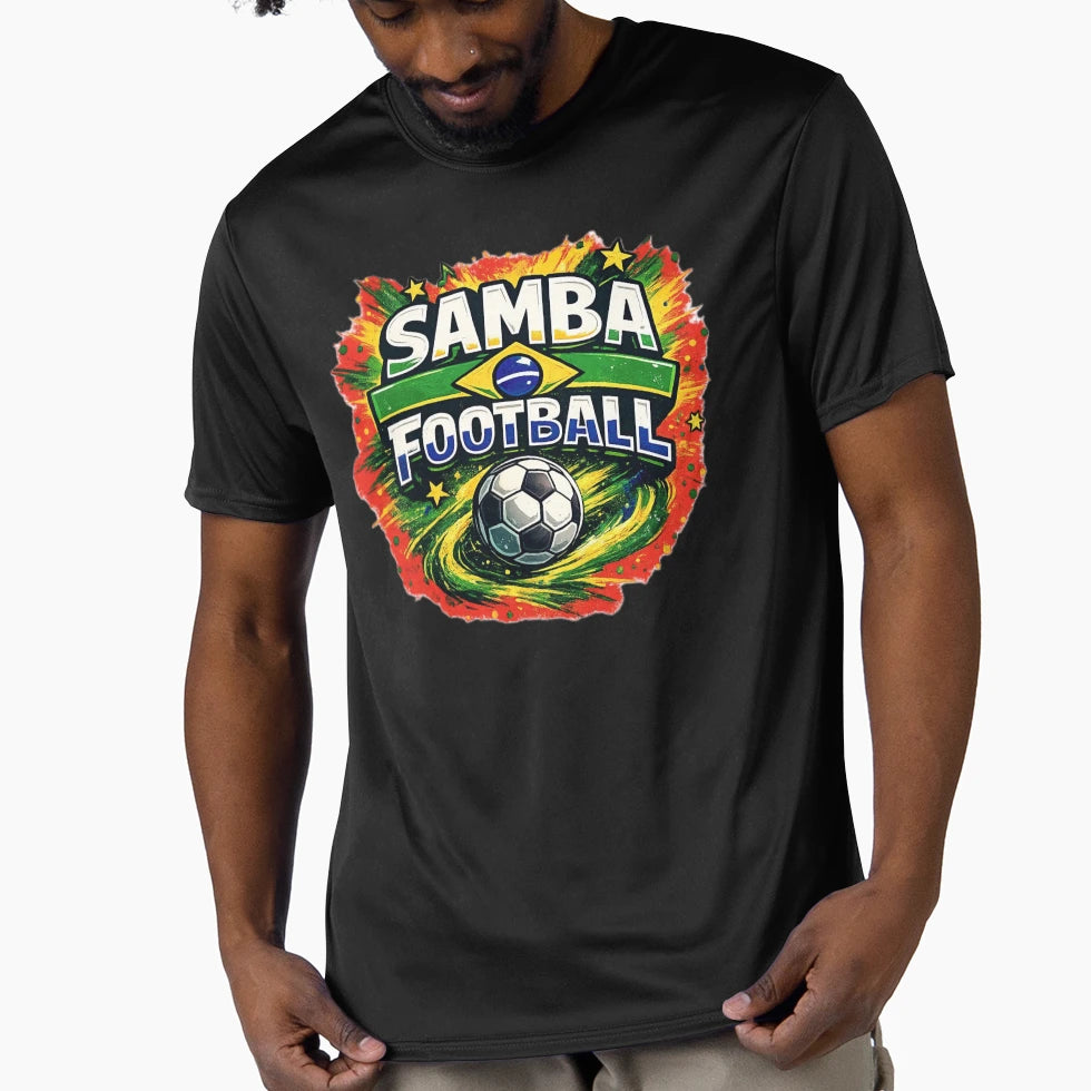 Vibrant Samba Football Brazil Sports T-Shirt - Unique Graphic for Adults - T-Shirt, Sweatshirt, Hoodie