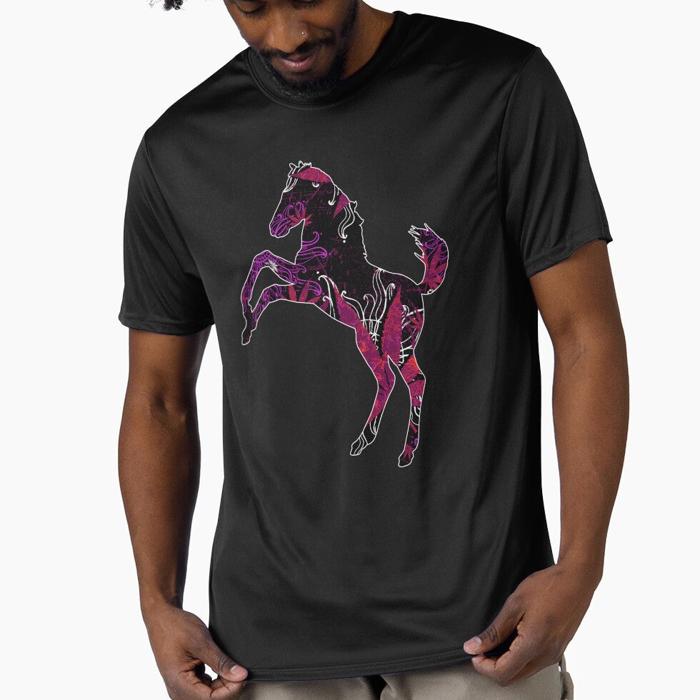 Mustang Horse Trippy Weed Pattern by SoccaTamam - Adult & Kids T-Shirts, Sweatshirts & Hoodies apparel design preview 1