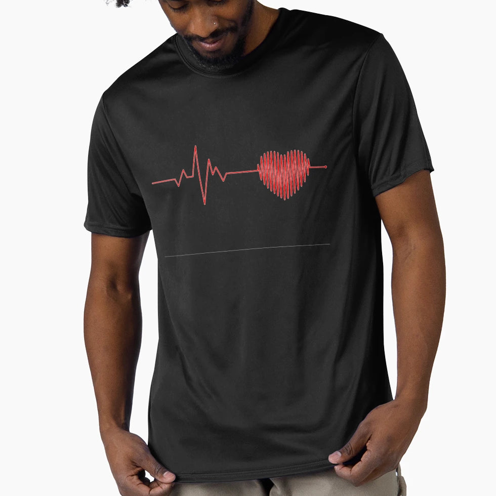 Heartbeat Rhythm Ecg T-Shirt - Minimalist Print Men Women - T-Shirt, Sweatshirt, Hoodie