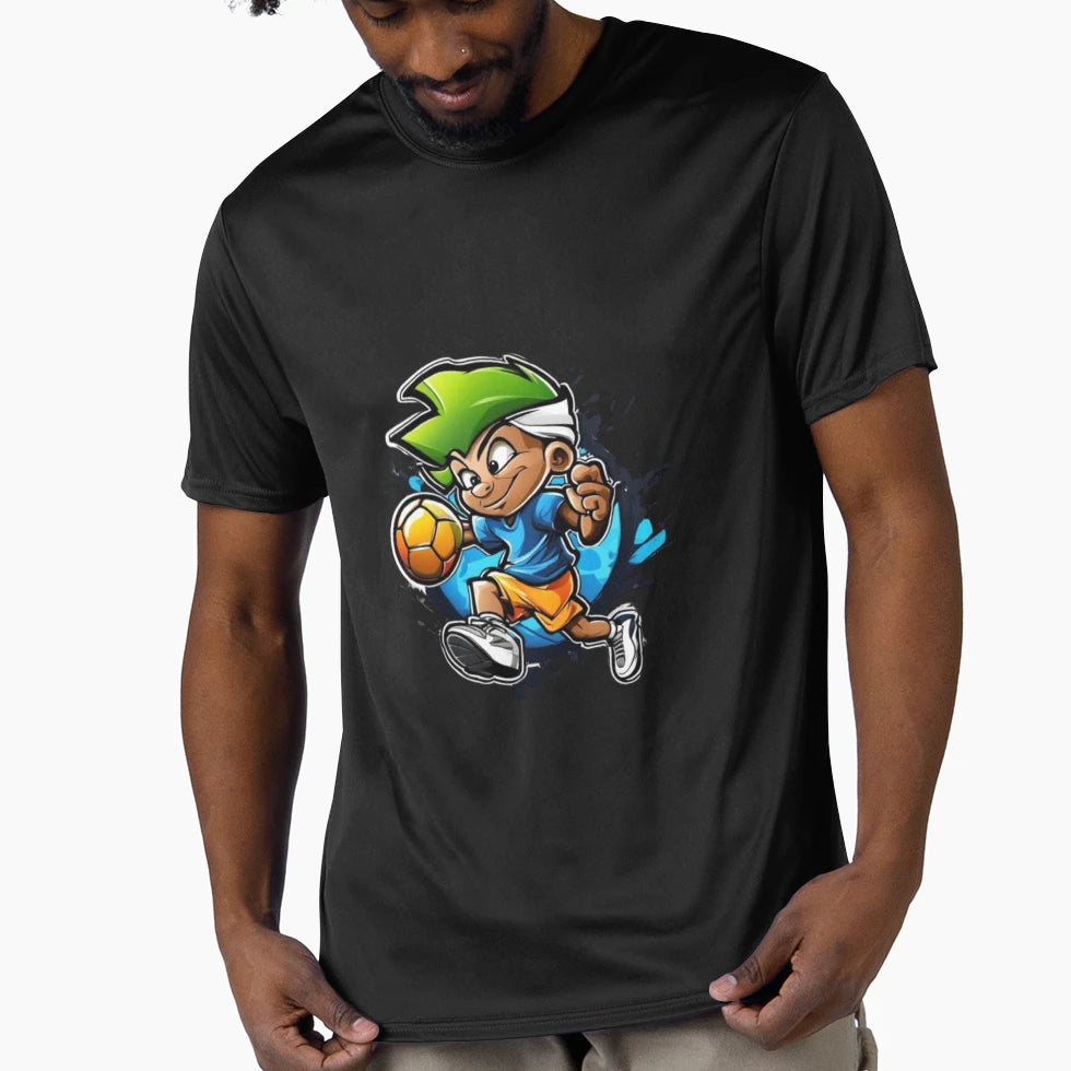 Soccer Cartoon Character T-Shirt - Novelty Apparel for Adults - T-Shirt, Sweatshirt, Hoodie