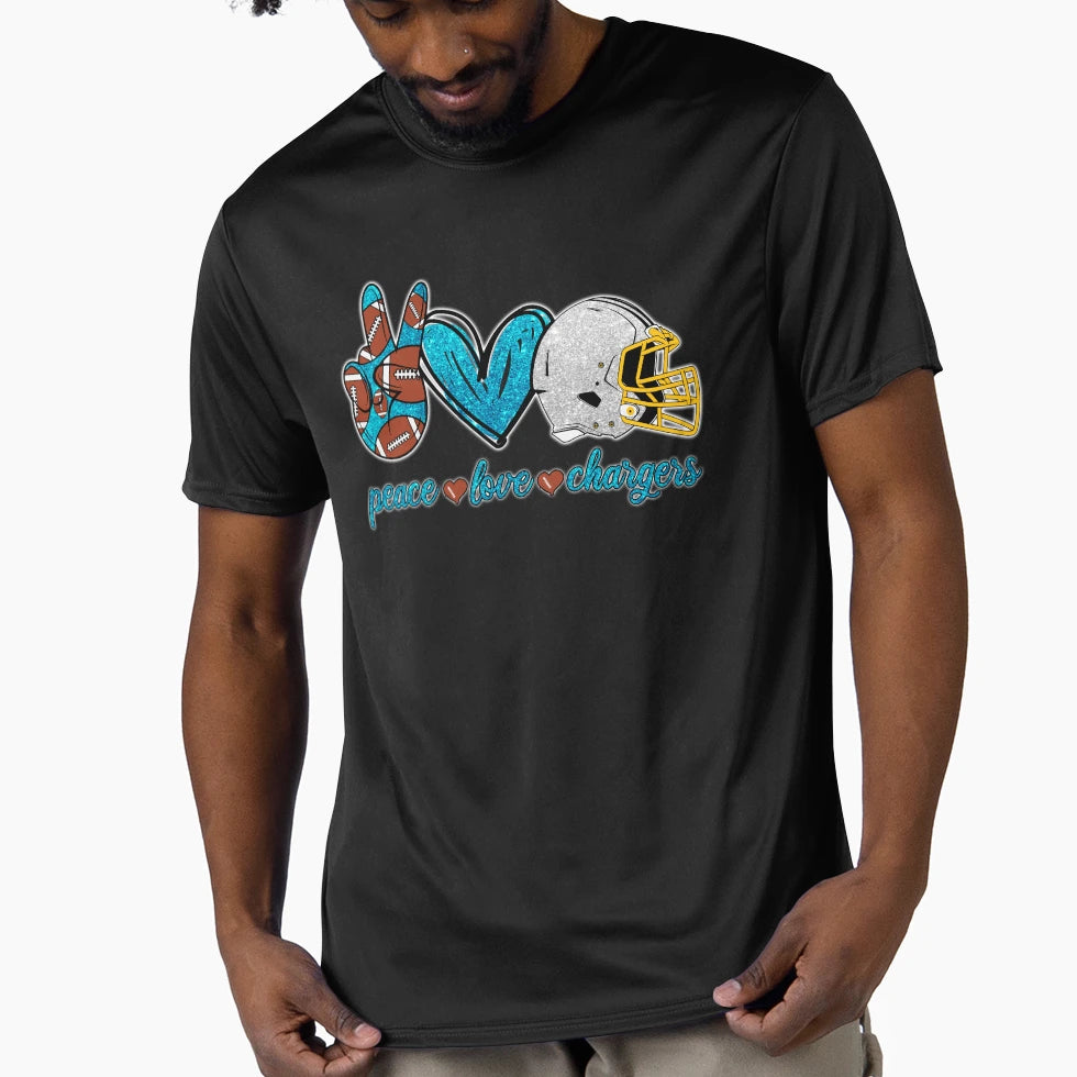Peace Love Chargers Football Team T-Shirt - Streetwear Style Men Women - T-Shirt, Sweatshirt, Hoodie