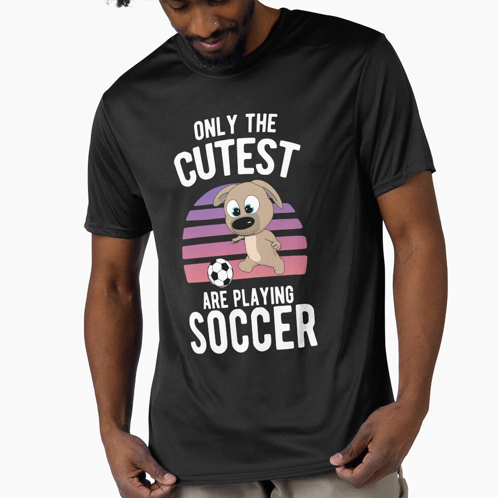 Only The Cuttes Play Soccer Pup Kick Ball by onicon - Adult & Kids T-Shirts, Sweatshirts & Hoodies apparel design preview 1