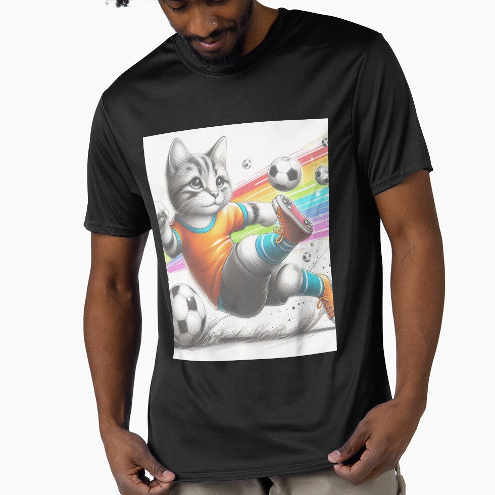 Footballer Cat by FrancelaSegura - Adult & Kids T-Shirts, Sweatshirts & Hoodies apparel design preview 1