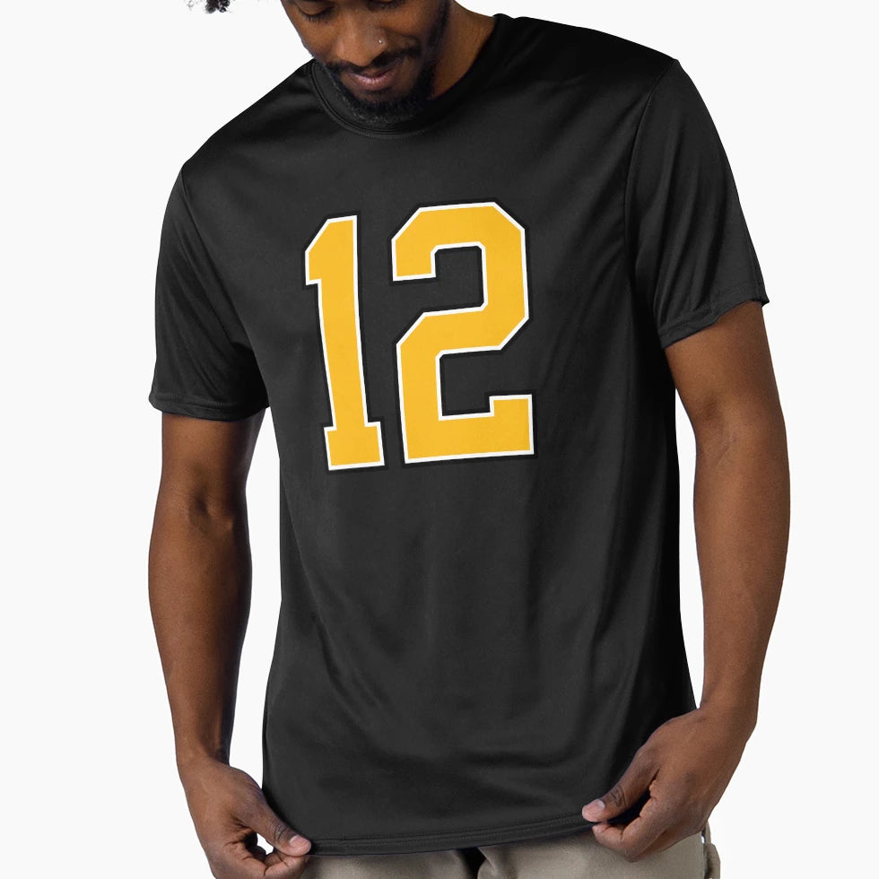 Yellow Number 12 Lucky Sports Jersey T-Shirt - Aesthetic Graphic Men Women - T-Shirt, Sweatshirt, Hoodie