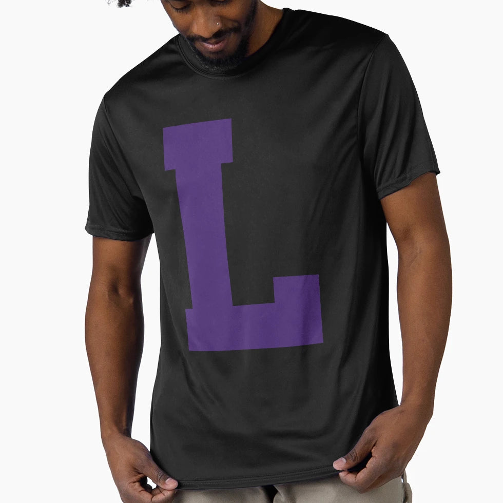 Alphabet Purple L Sports Letter L T-Shirt - Custom Art Print for Adults - T-Shirt, Sweatshirt, Hoodie