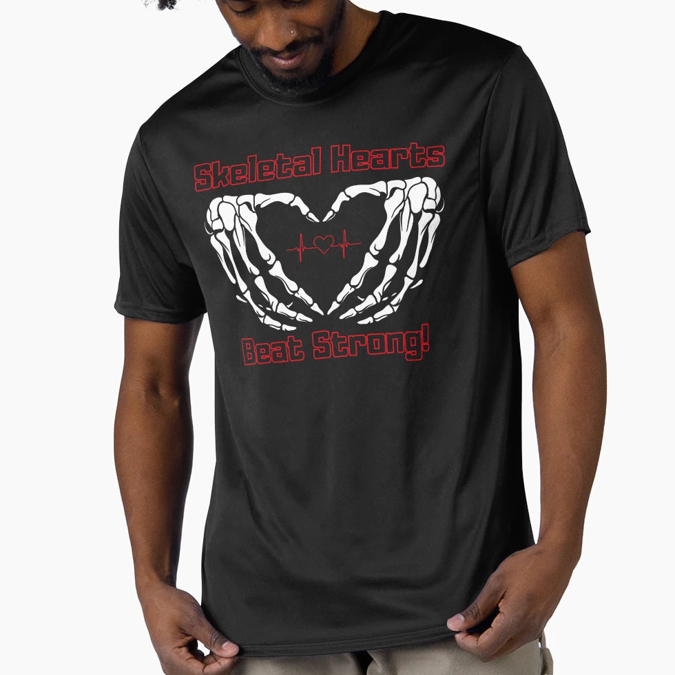 Funny Skeleton Skeletal Hearts Beat T-Shirt - Minimalist Print for Adults - T-Shirt, Sweatshirt, Hoodie