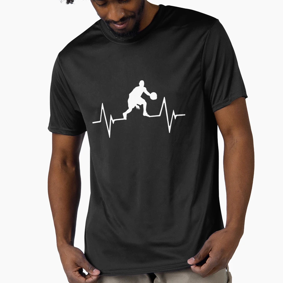 Basketball Heartbeat Love T-Shirt - Casual Everyday Wear for Adults - T-Shirt, Sweatshirt, Hoodie