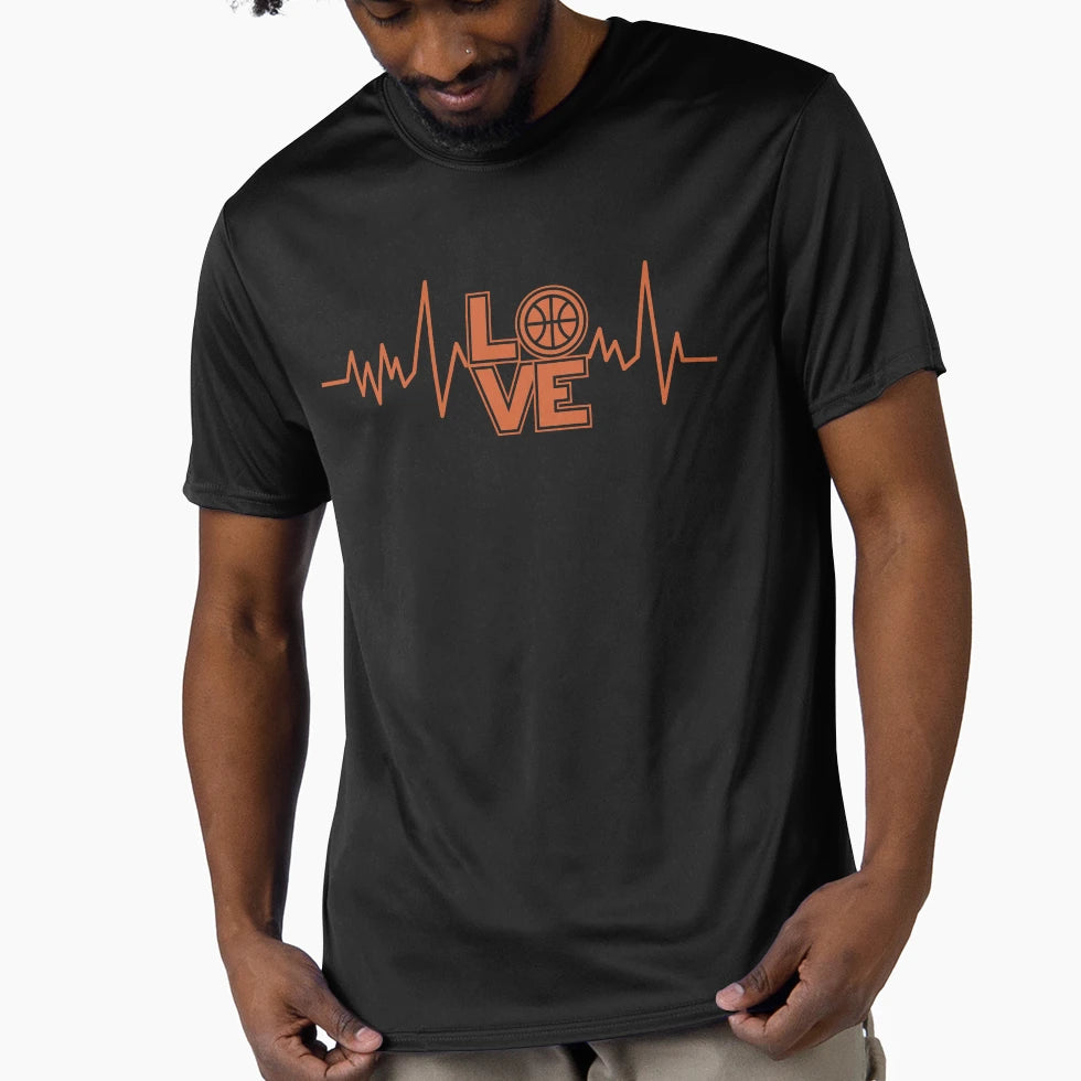 Basketball Heartbeat T-Shirt - Fun Novelty Design for Adults - T-Shirt, Sweatshirt, Hoodie