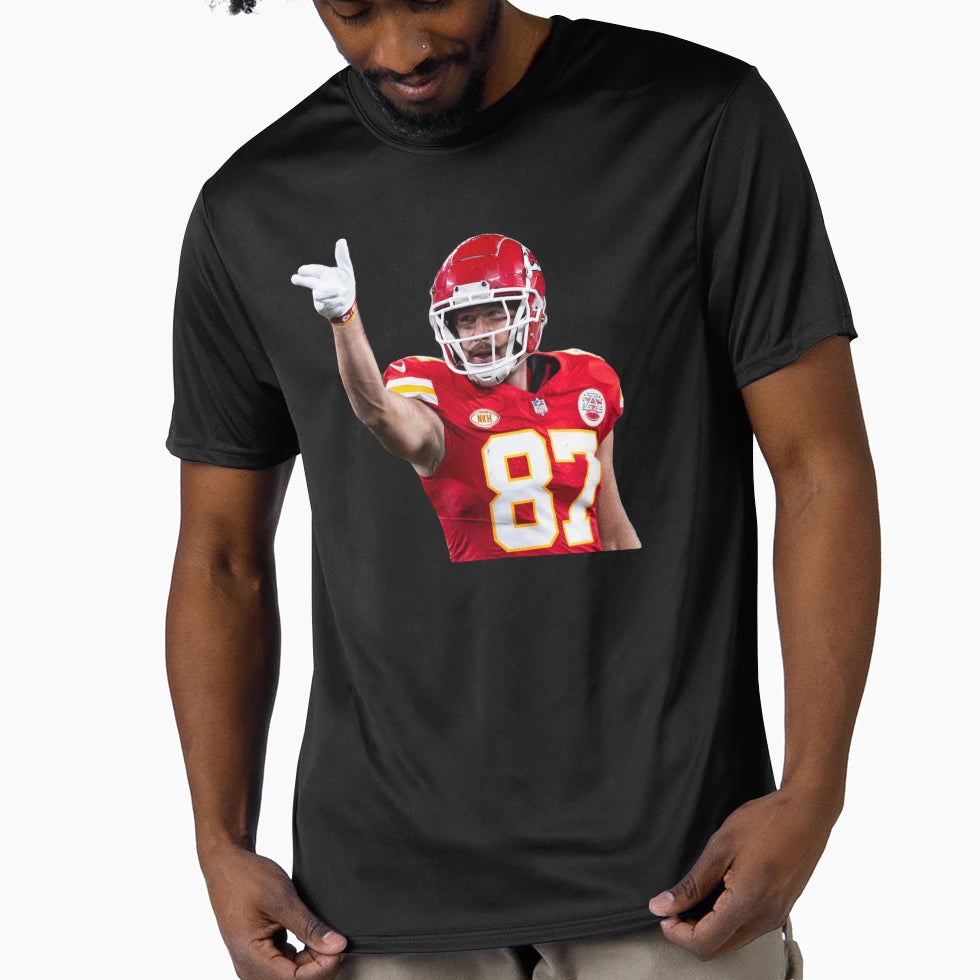 Travvy Kelce Finger Pew T-Shirt - Aesthetic Graphic Unisex - T-Shirt, Sweatshirt, Hoodie