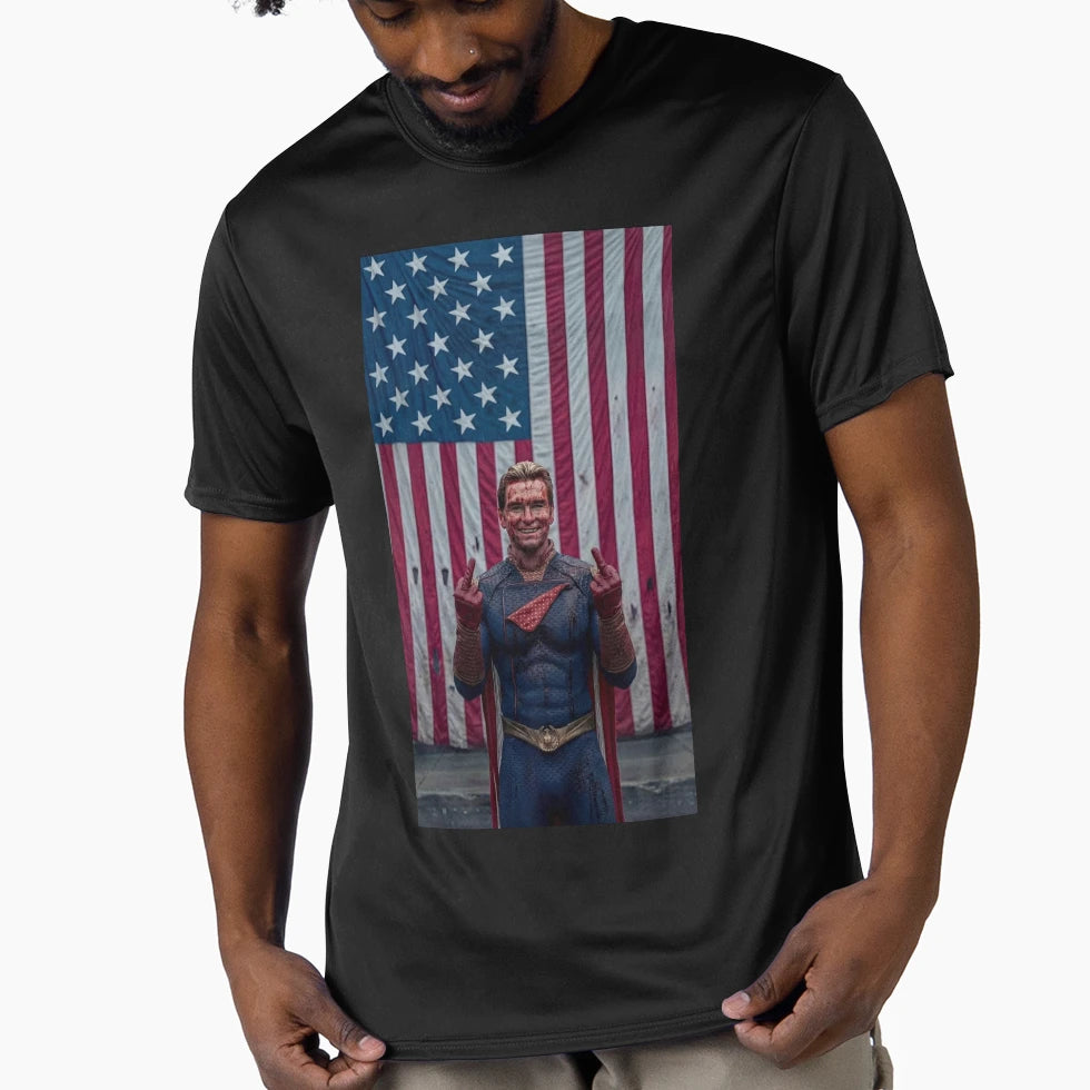 Homelander Middle Fingers T-Shirt - Trendy Graphic for Adults - T-Shirt, Sweatshirt, Hoodie