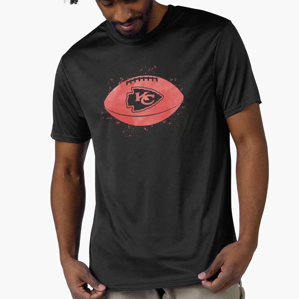 Chiefs Watercolor Football T-Shirt - Minimalist Print for Adults - T-Shirt, Sweatshirt, Hoodie