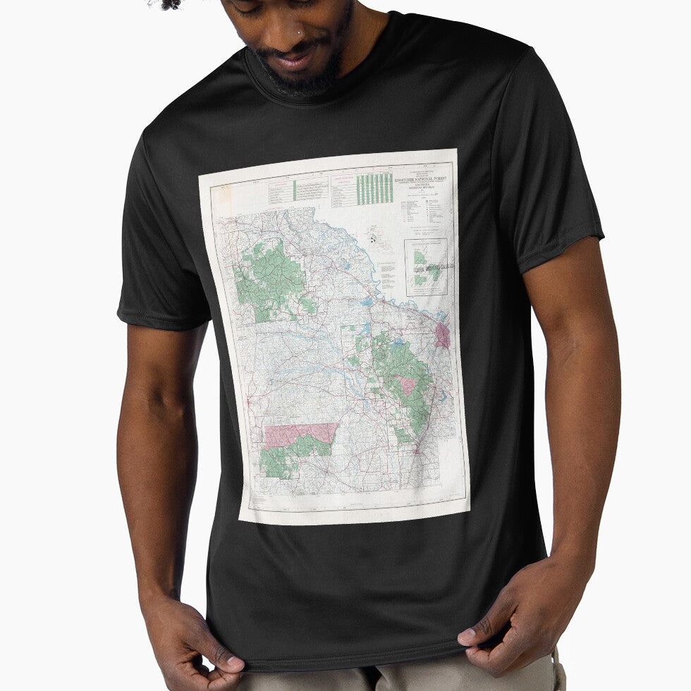 Kisatchie National Forest Map (1978) Louisiana - Adult & Kids T-Shirts, Sweatshirts & Hoodies apparel design preview 1
