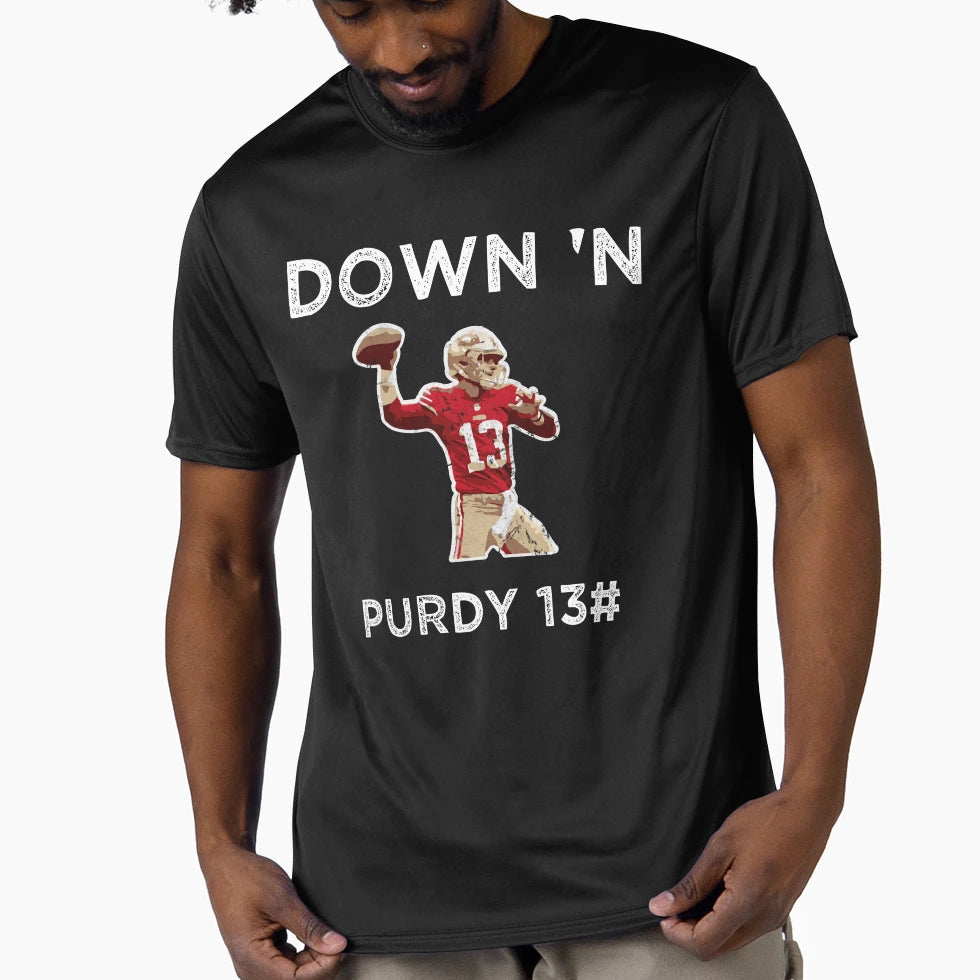 Down N Purdy 13 BP American Football T-Shirt - Minimalist Print Unisex - T-Shirt, Sweatshirt, Hoodie