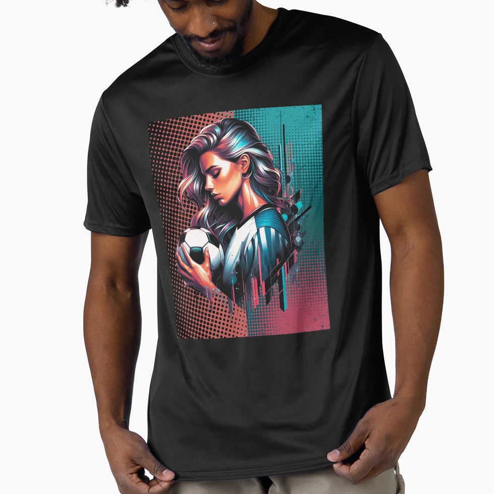 Female Soccer T-Shirt - Aesthetic Graphic for Adults - T-Shirt, Sweatshirt, Hoodie