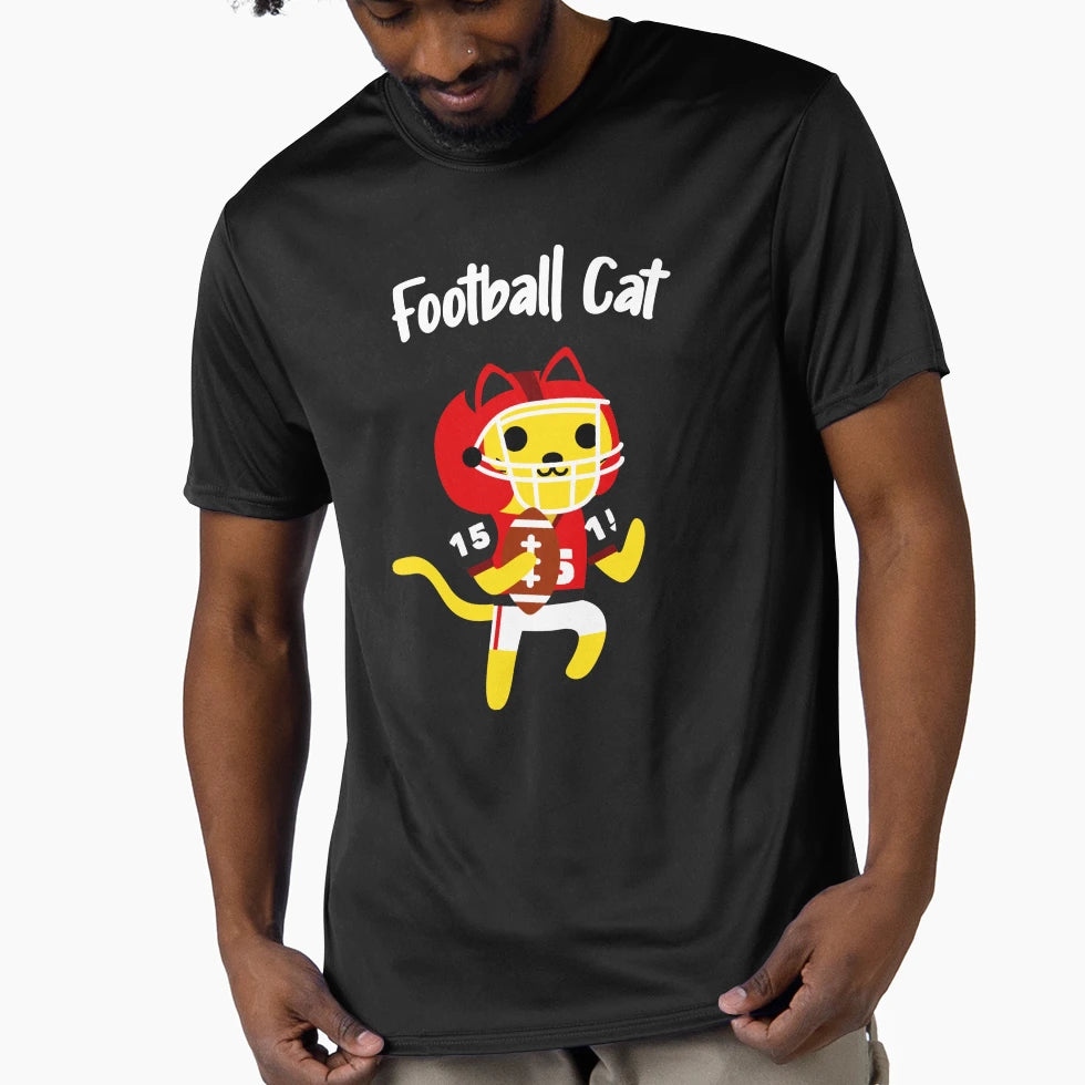 American Football Cat Children Sports T-Shirt - Unique Graphic for Adults - T-Shirt, Sweatshirt, Hoodie