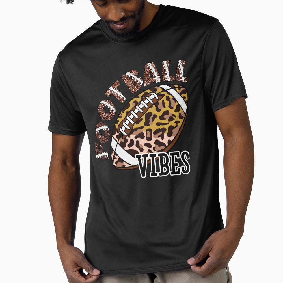 Leopard Football Vibes T-Shirt - Trendy Graphic for Adults - T-Shirt, Sweatshirt, Hoodie