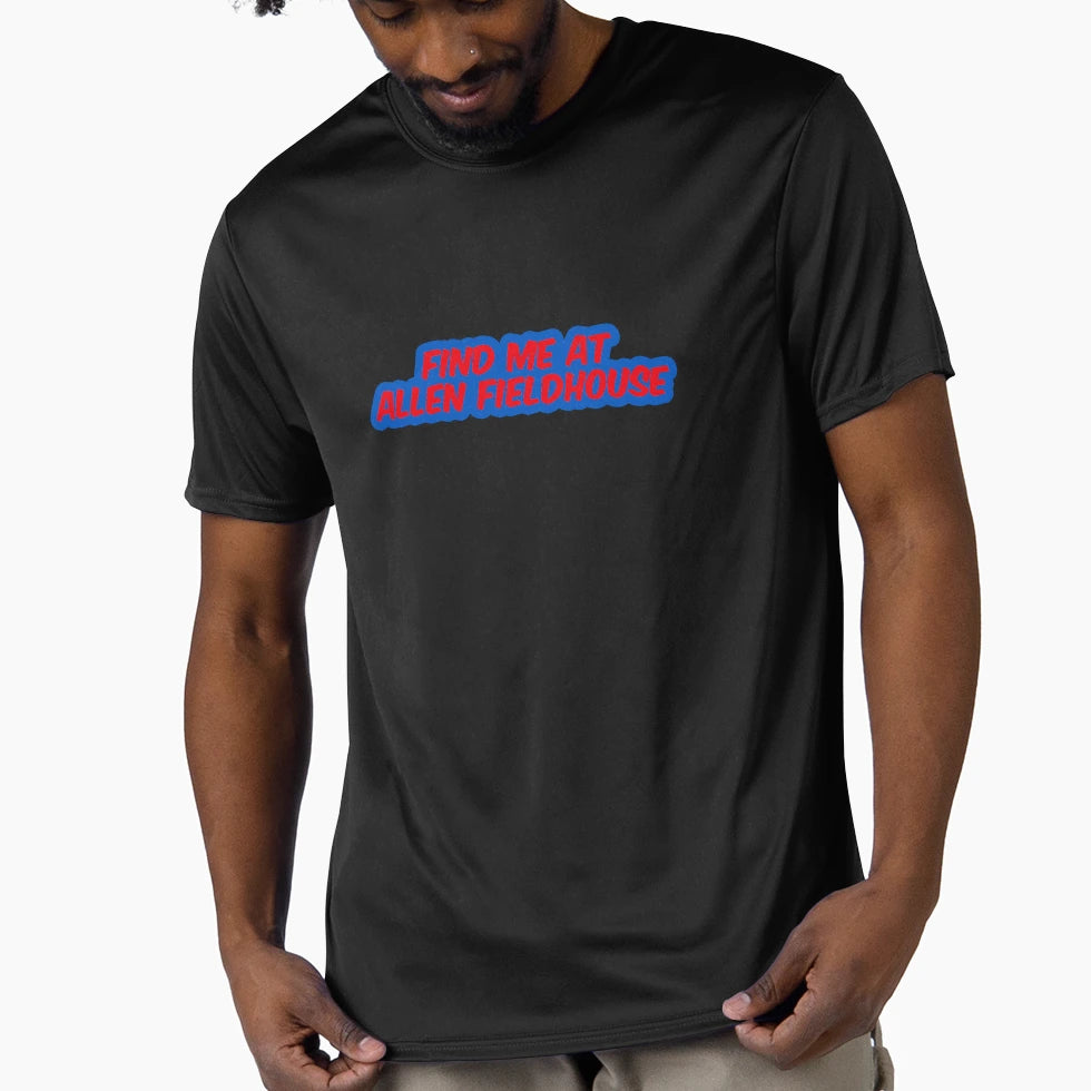 Find Me Allen Fieldhouse T-Shirt - Unique Graphic for Adults - T-Shirt, Sweatshirt, Hoodie