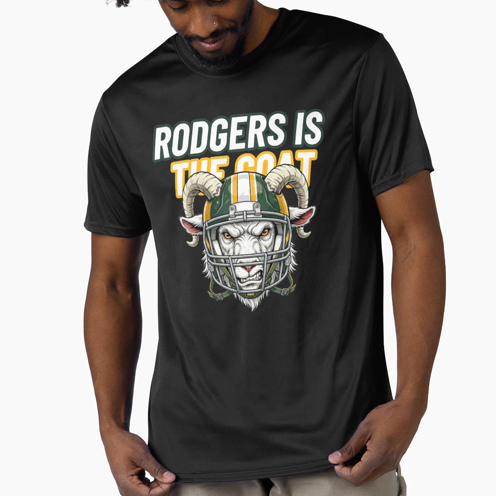 Rodgers Is Goat Greatest Qb All T-Shirt - Fun Novelty Design for Adults - T-Shirt, Sweatshirt, Hoodie