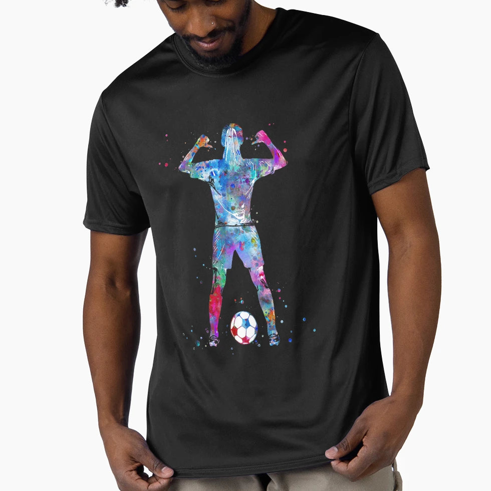 Female Soccer Player T-Shirt - Custom Art Print Unisex - T-Shirt, Sweatshirt, Hoodie