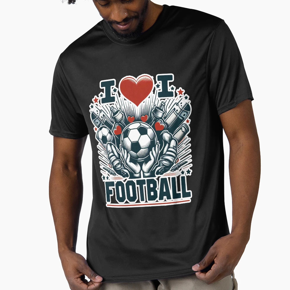 I Love Football T-Shirt - Trendy Graphic Unisex - T-Shirt, Sweatshirt, Hoodie