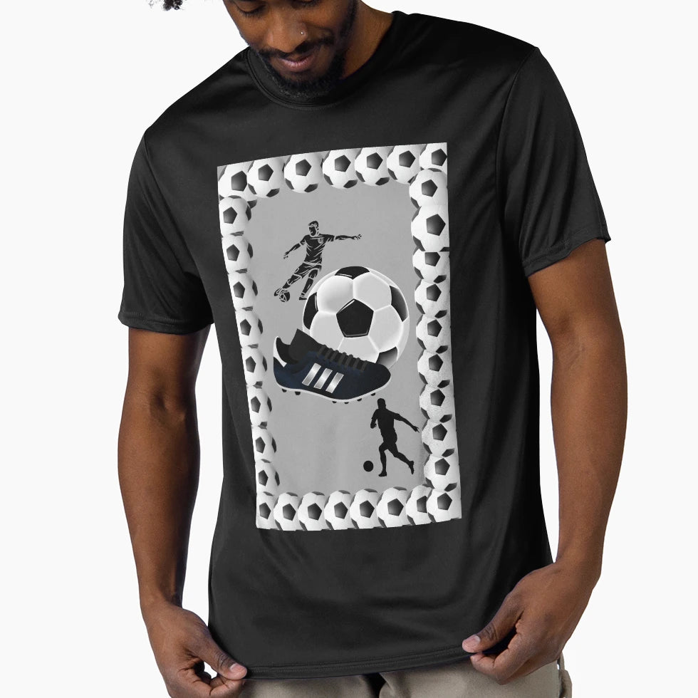Soccer Ball And Player T-Shirt - Graphic Print for Adults - T-Shirt, Sweatshirt, Hoodie