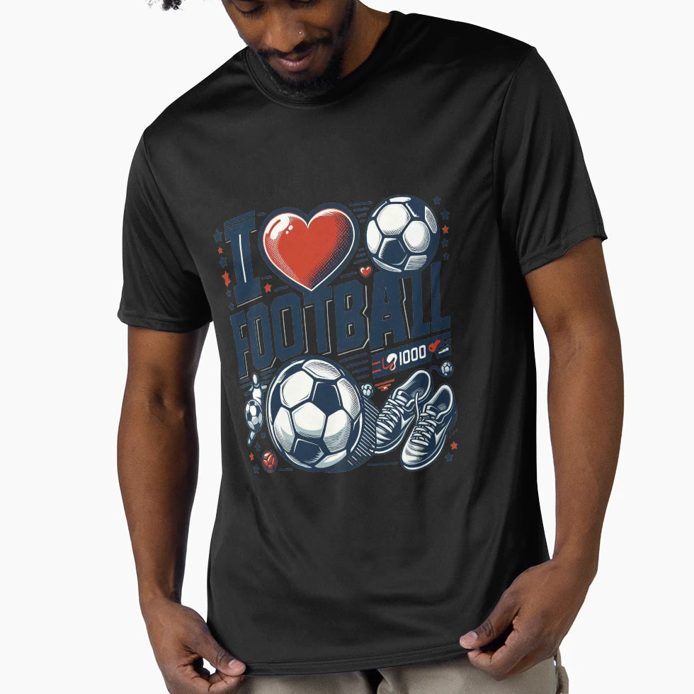 I Love Football T-Shirt - Aesthetic Graphic Men Women - T-Shirt, Sweatshirt, Hoodie