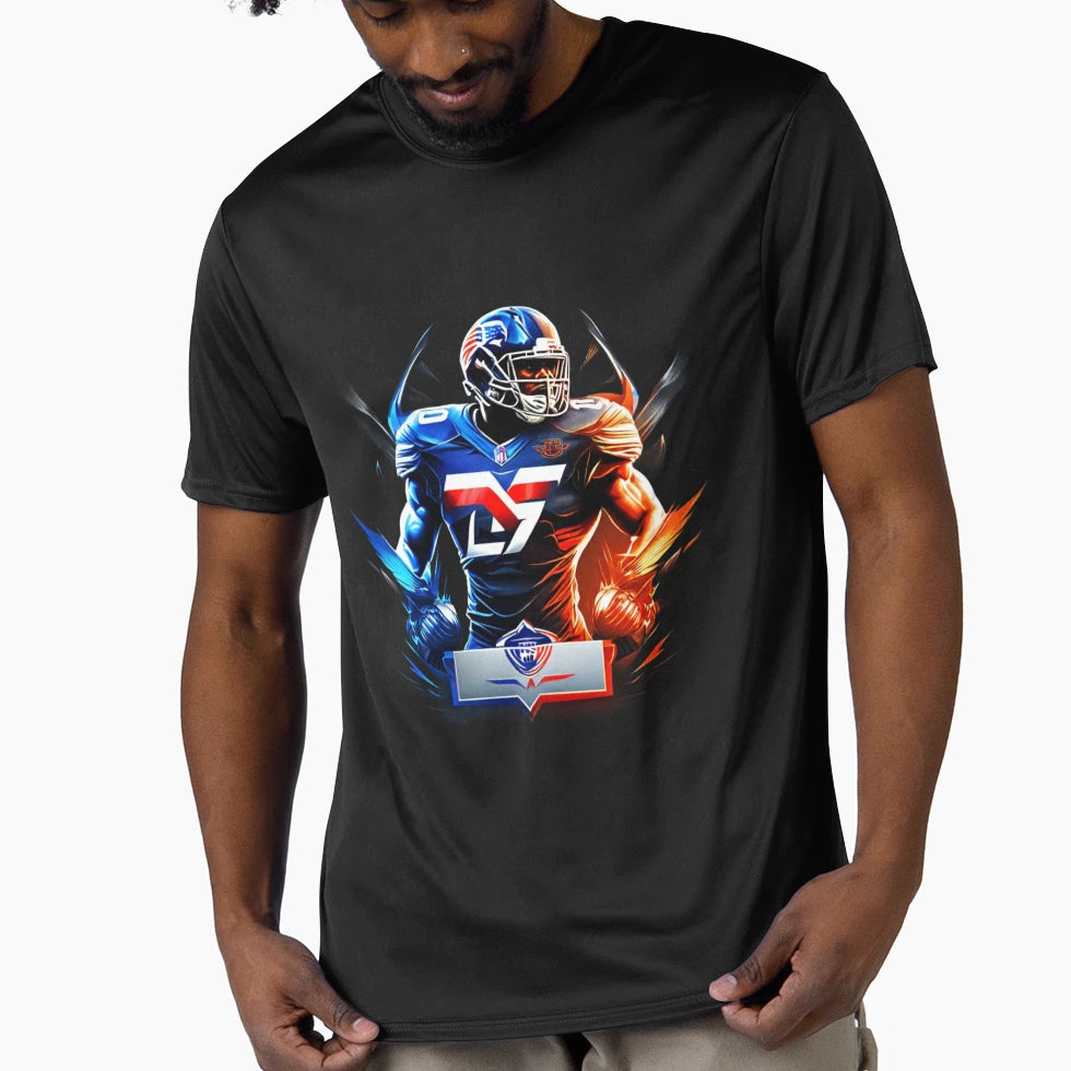 Strong Football Player Holding T-Shirt - Casual Everyday Wear for Adults - T-Shirt, Sweatshirt, Hoodie