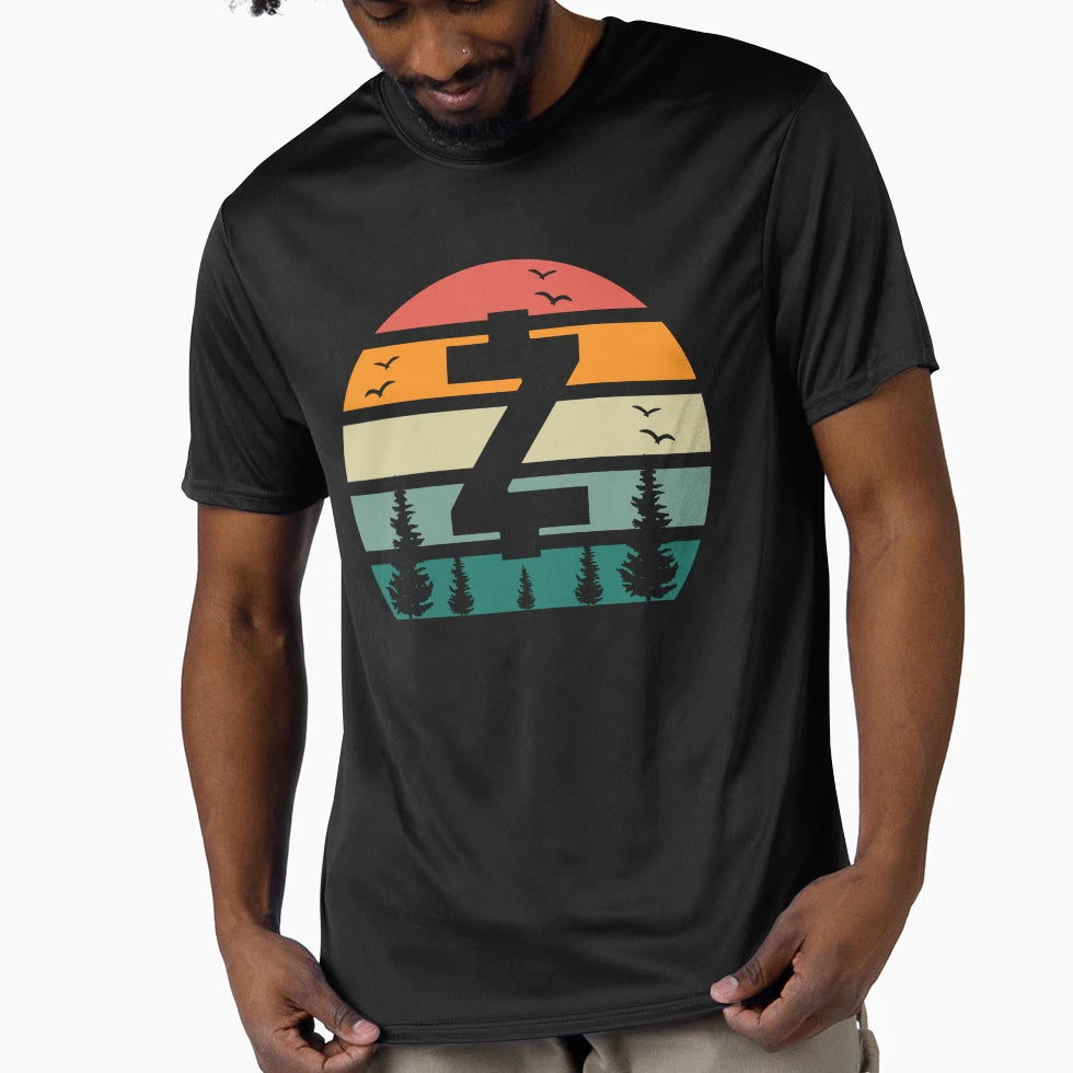 Zcash Zec Crypto Sunset T-Shirt - Aesthetic Graphic for Adults - T-Shirt, Sweatshirt, Hoodie