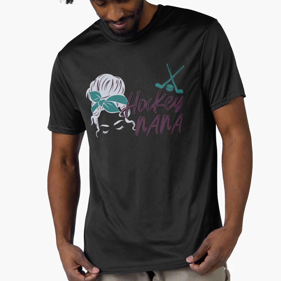 Messy Bun Hockey Nana by Rally-Girl - Adult & Kids T-Shirts, Sweatshirts & Hoodies apparel design preview 1