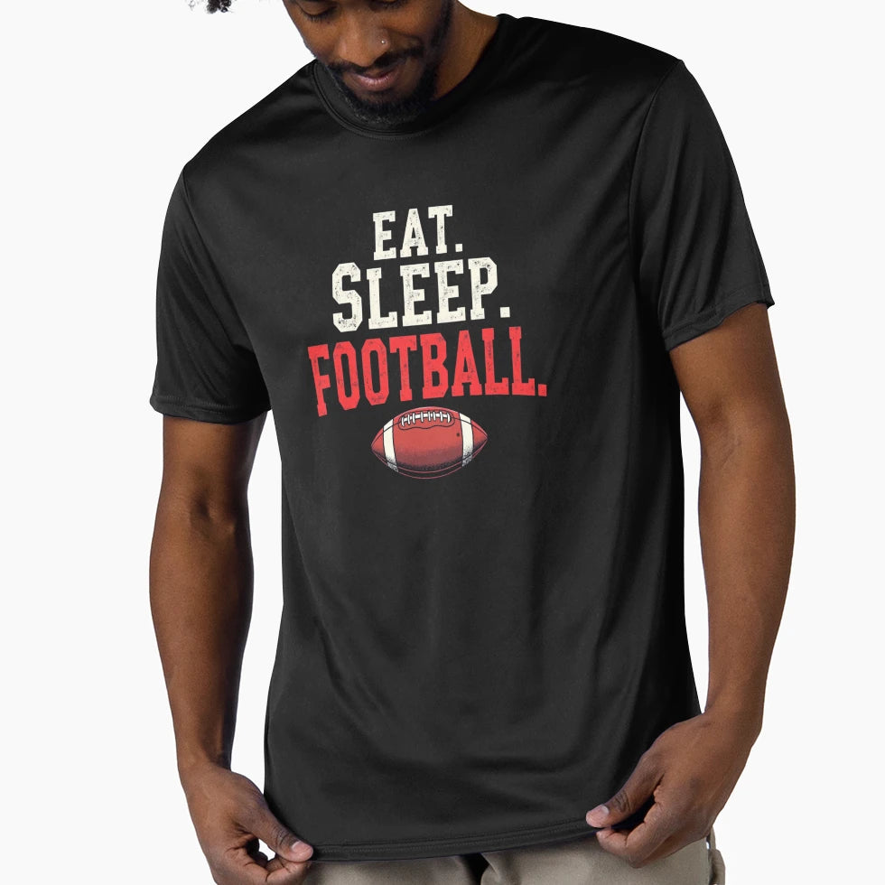 Eat Sleep Football T-Shirt - Minimalist Print Unisex - T-Shirt, Sweatshirt, Hoodie