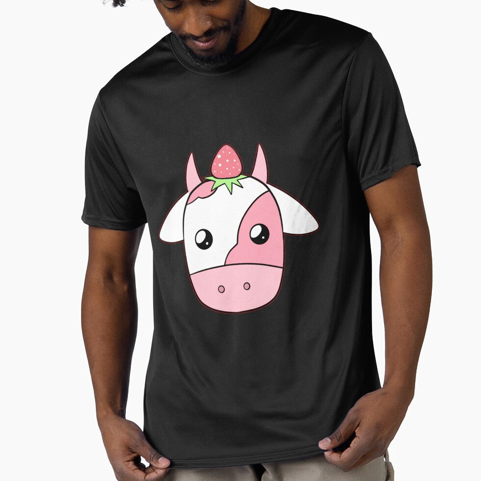 Kawaii Strawberry Cow by Cloudlilies - Adult & Kids T-Shirts, Sweatshirts & Hoodies apparel design preview 1